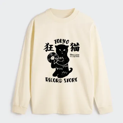 Tokyo-Tiger Tokyo Record Store Cat CD Classic Long Sleeve T-Shirt