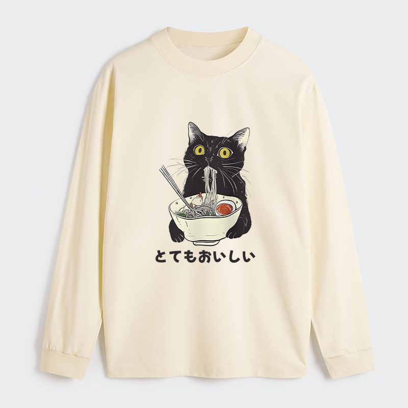 Tokyo-Tiger Cats Eat Ramen Noodles Classic Long Sleeve T-Shirt