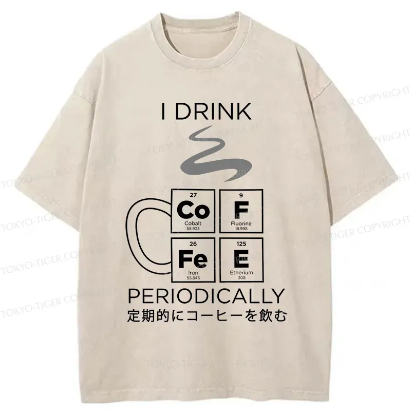 Tokyo-Tiger Coffee Elements Washed T-Shirt