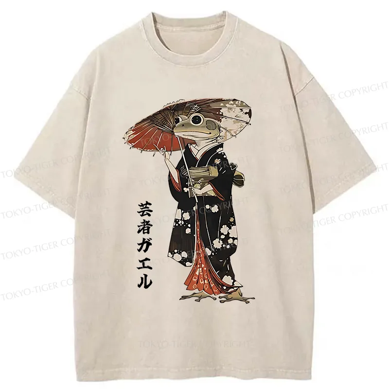 Tokyo-Tiger Geisha Frog Washed T-Shirt