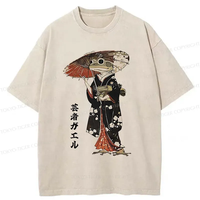 Tokyo-Tiger Geisha Frog Washed T-Shirt