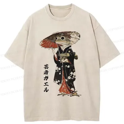 Tokyo-Tiger Geisha Frog Washed T-Shirt