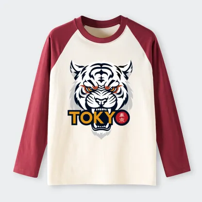 Tokyo-Tiger Logo Raglan long sleeve T-shirt