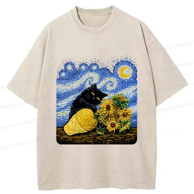 Tokyo-Tiger Cat Knocked Over The Vase Washed T-Shirt