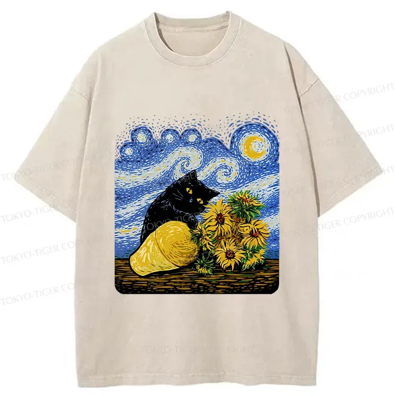 Tokyo-Tiger Cat Knocked Over The Vase Washed T-Shirt