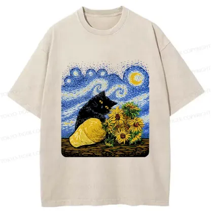 Tokyo-Tiger Cat Knocked Over The Vase Washed T-Shirt