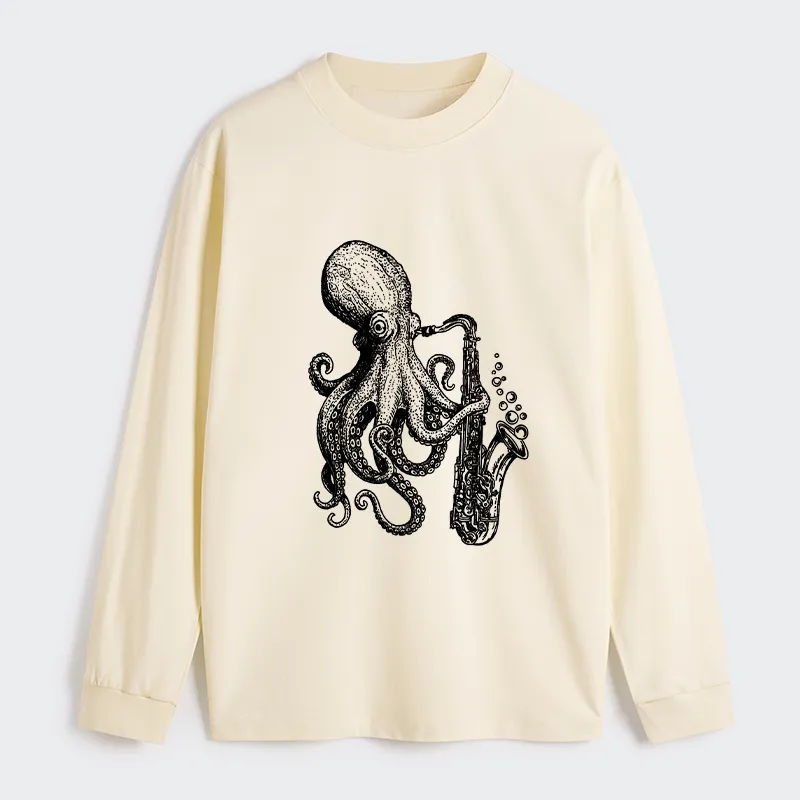 Tokyo-Tiger Octopus Playing Saxophone Classic Long Sleeve T-Shirt
