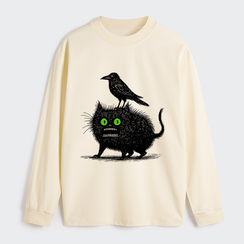 Tokyo-Tiger Crow And Black Cat Long Sleeve T-Shirt
