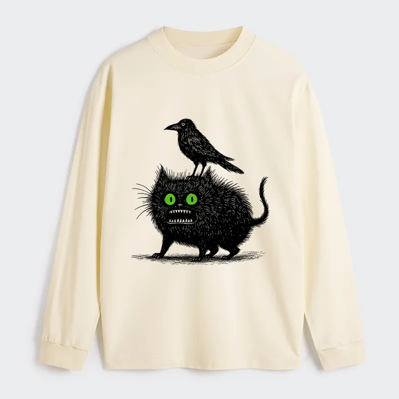 Tokyo-Tiger Crow And Black Cat Long Sleeve T-Shirt