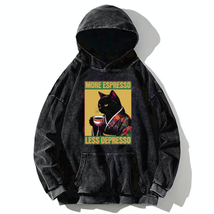 Tokyo-Tiger Up Caffeine Down Depression Washed Hoodie