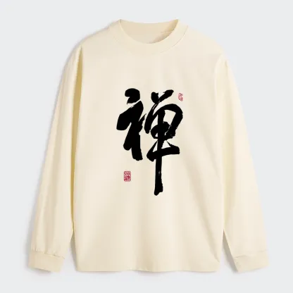 Tokyo-Tiger Japanese Zen Kanji Long Sleeve T-Shirt