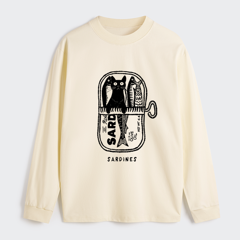 Tokyo-Tiger Cat Hiding In A Sardine Can Classic Long Sleeve T-Shirt