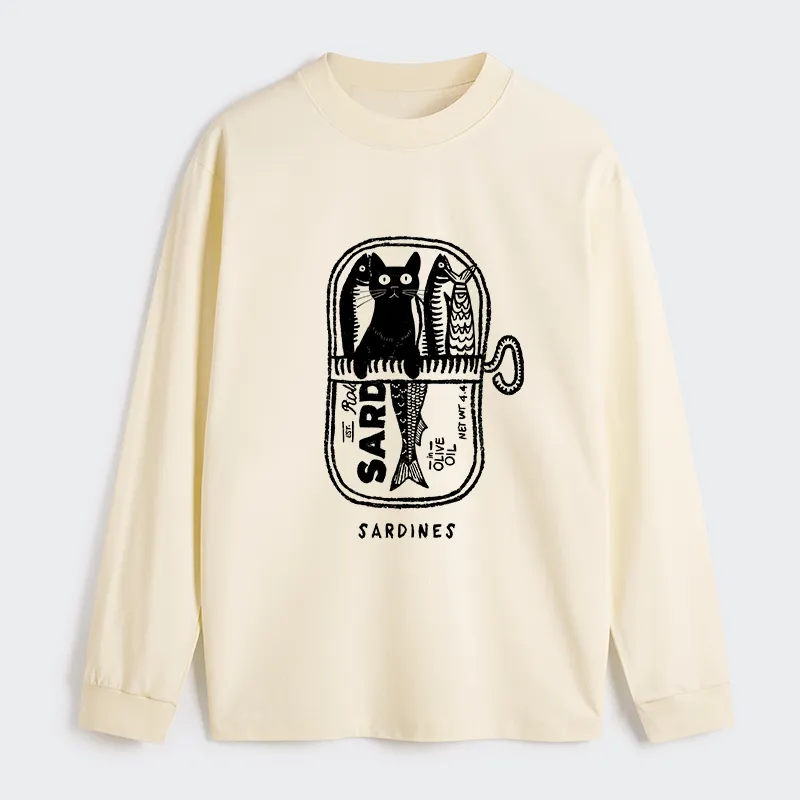 Tokyo-Tiger Cat Hiding In A Sardine Can Classic Long Sleeve T-Shirt