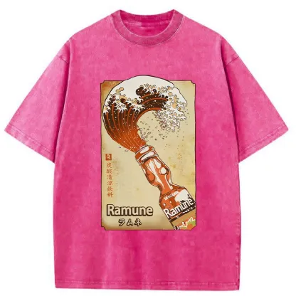Tokyo-Tiger Japanese Ramune Soda Washed T-Shirt