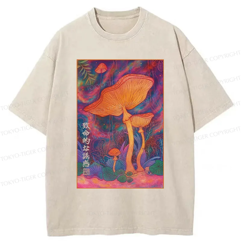 Tokyo-Tiger Magic Mushrooms Washed T-Shirt