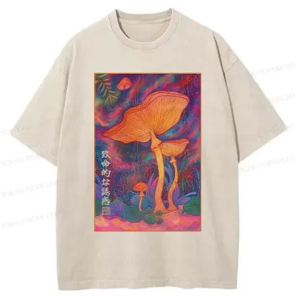 Tokyo-Tiger Magic Mushrooms Washed T-Shirt