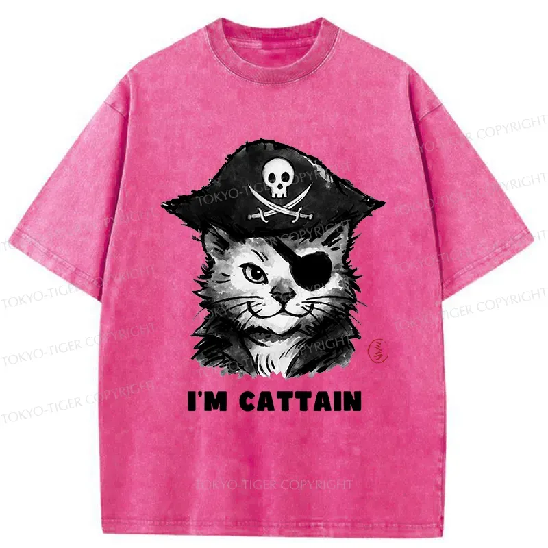 Tokyo-Tiger Pirate Cat Japan Washed T-Shirt