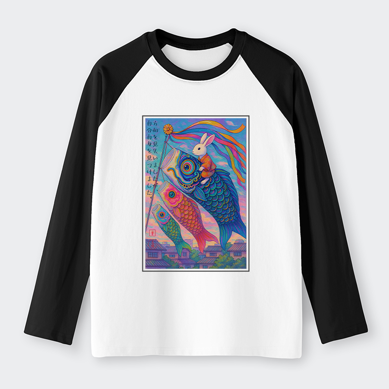 Tokyo-Tiger Ukiyoe Rabbit Ride Carp streamer Poster long sleeve T-shirt