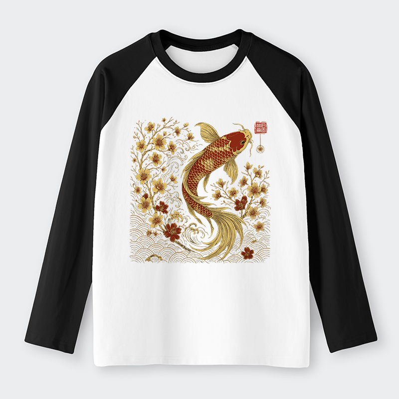 Tokyo-Tiger Vintage Sakura And Koi long sleeve T-shirt