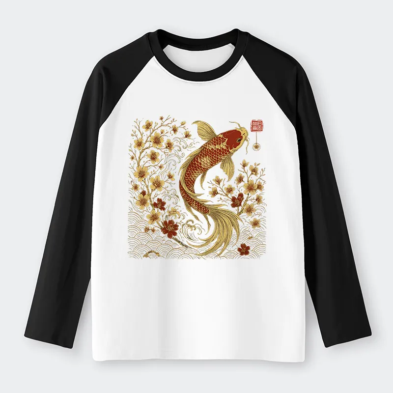 Tokyo-Tiger Vintage Sakura And Koi long sleeve T-shirt