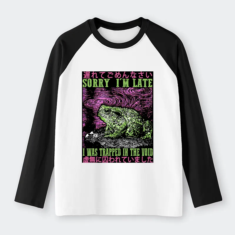 Tokyo-Tiger Frogs Trapped In The Void Raglan Long Sleeve T-shirt