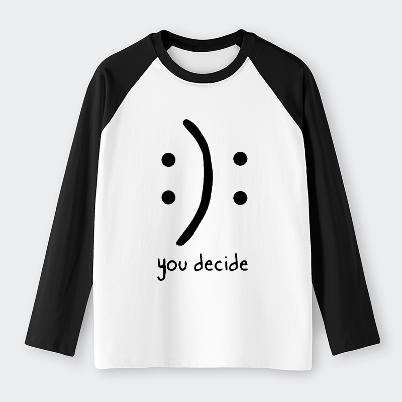 Tokyo-Tiger Laugh Or Sad Raglan Long Sleeve T-shirt