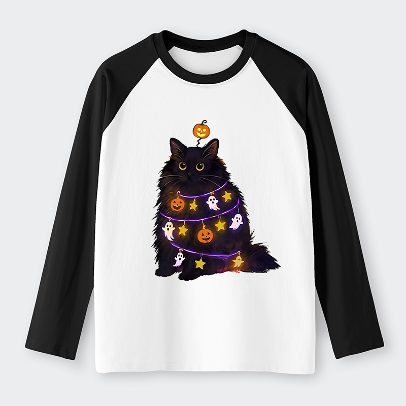 Tokyo-Tiger Halloween Cat Raglan Long Sleeve T-shirt