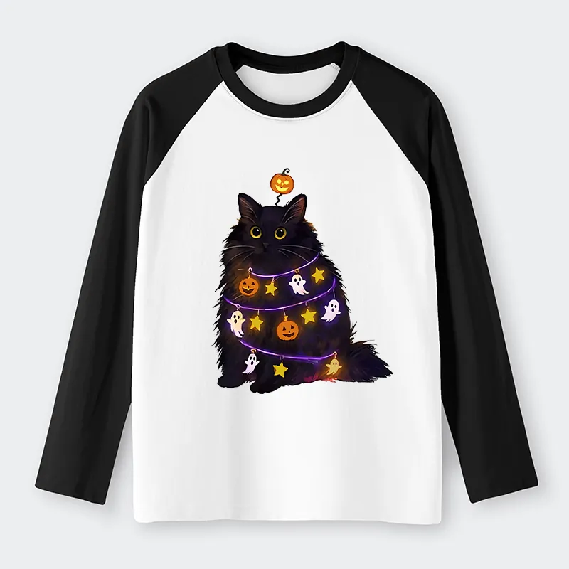 Tokyo-Tiger Halloween Cat Raglan Long Sleeve T-shirt