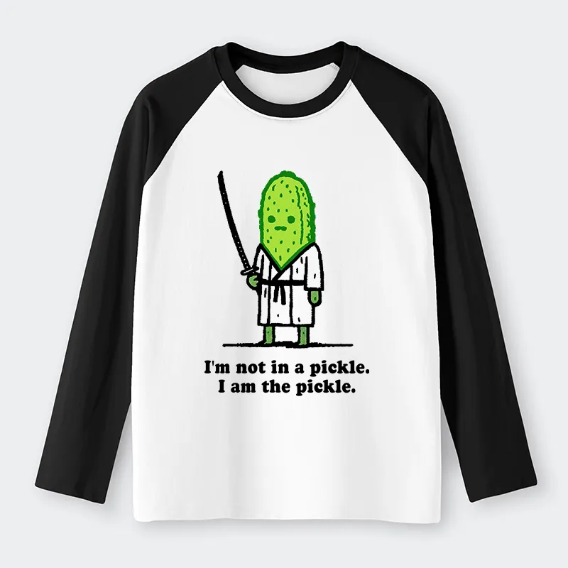 Tokyo-Tiger Funny Cucumber Samurai Raglan Long Sleeve T-shirt