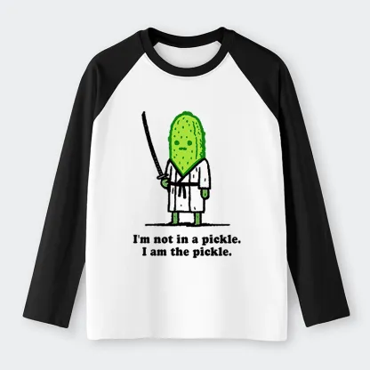 Tokyo-Tiger Funny Cucumber Samurai Raglan Long Sleeve T-shirt