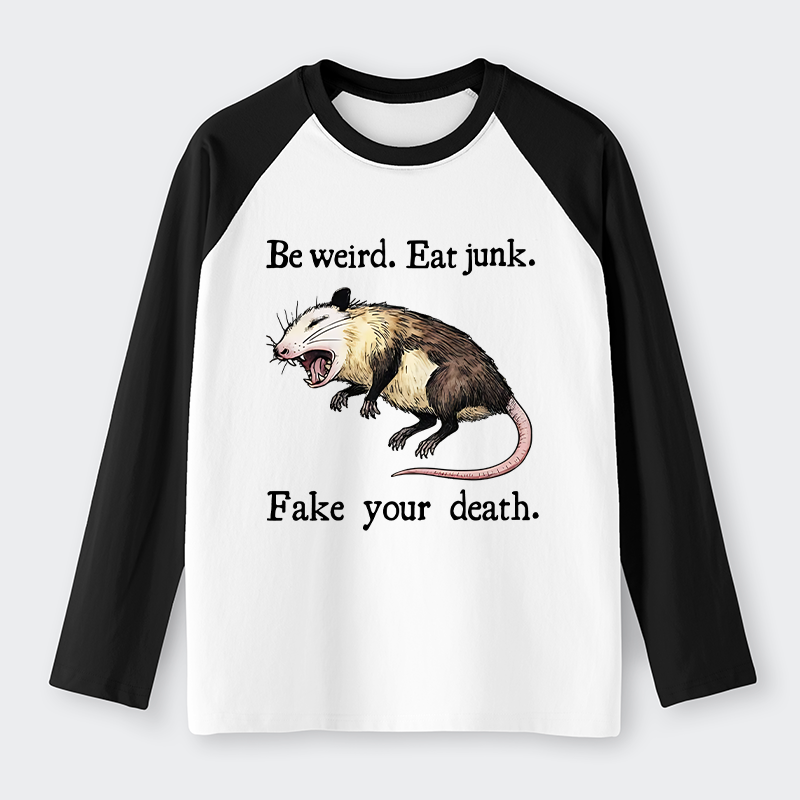 Tokyo-Tiger Possum Playing Dead Raglan Long Sleeve T-shirt