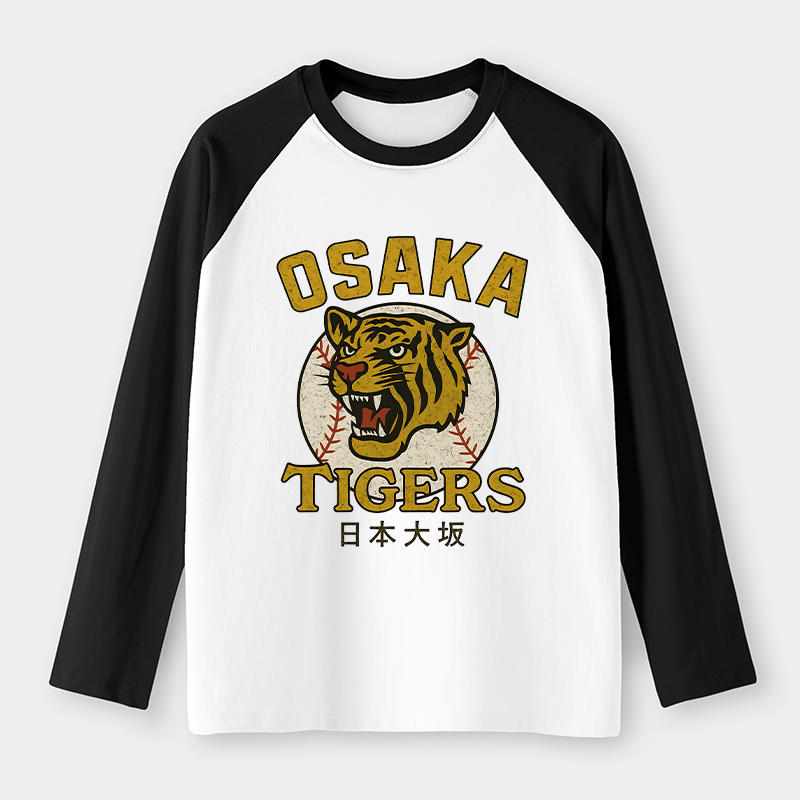 Tokyo-Tiger Funny Osaka Tigers Raglan Long Sleeve T-shirt