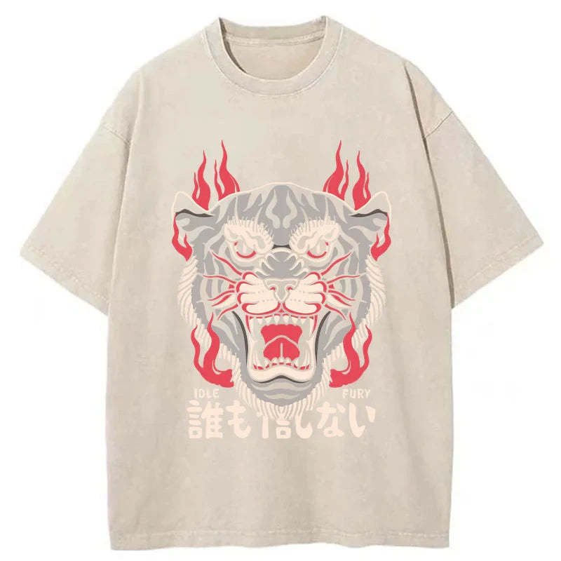 Tokyo-Tiger Japanese Tiger Fire Washed T-Shirt