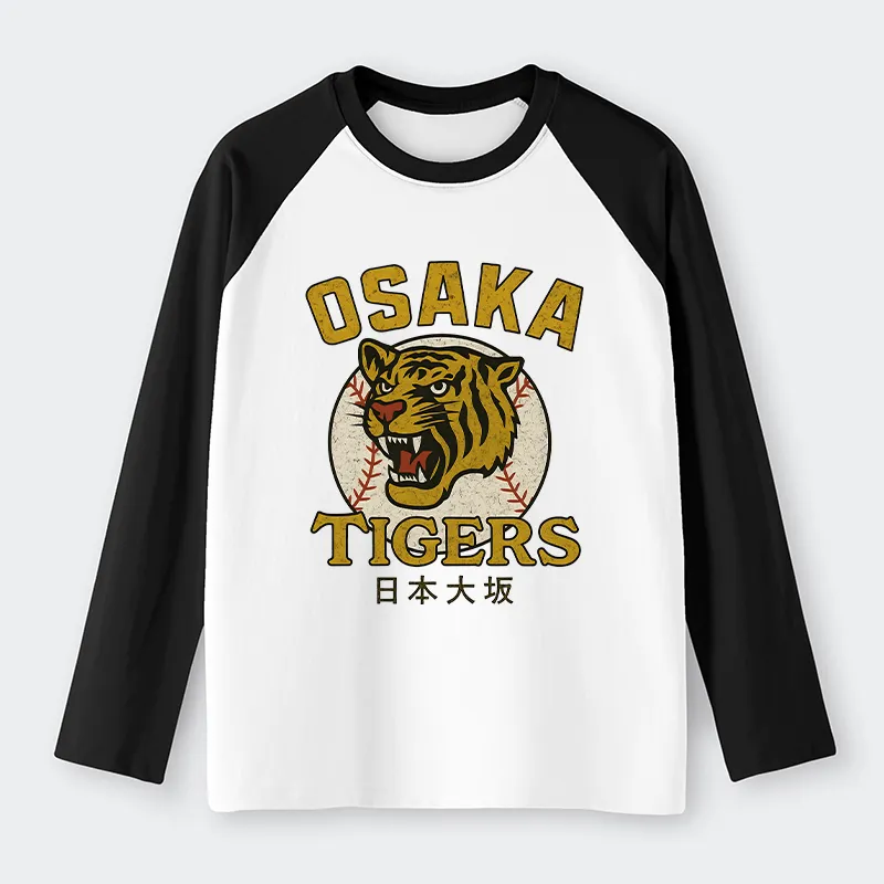 Tokyo-Tiger Funny Osaka Tigers Raglan Long Sleeve T-shirt