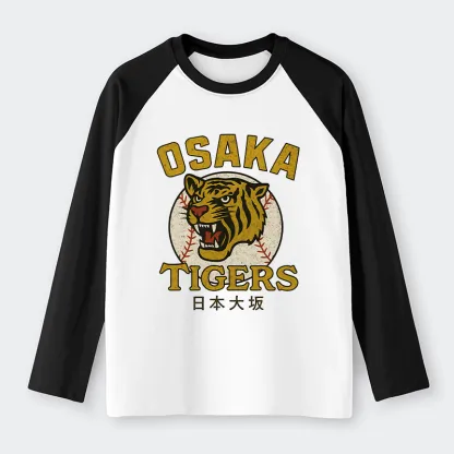 Tokyo-Tiger Funny Osaka Tigers Raglan Long Sleeve T-shirt