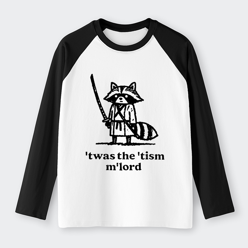 Tokyo-Tiger Focused Samurai Raccoon   Raglan Long Sleeve T-shirt