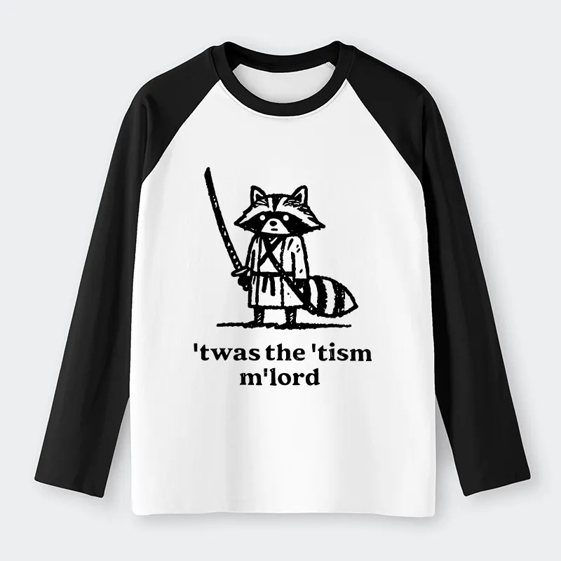 Tokyo-Tiger Focused Samurai Raccoon   Raglan Long Sleeve T-shirt