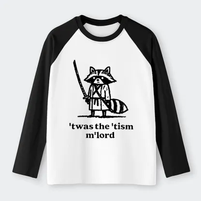 Tokyo-Tiger Focused Samurai Raccoon   Raglan Long Sleeve T-shirt