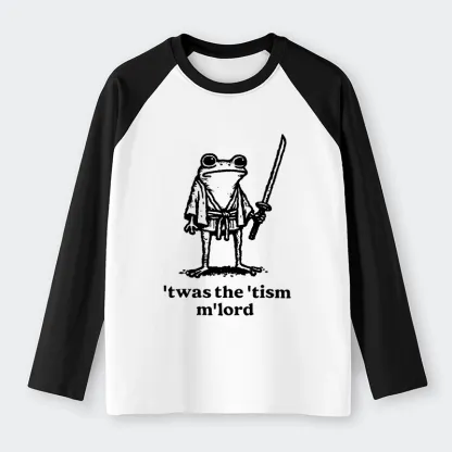 Tokyo-Tiger Focused Samurai Frog Raglan Long Sleeve T-shirt