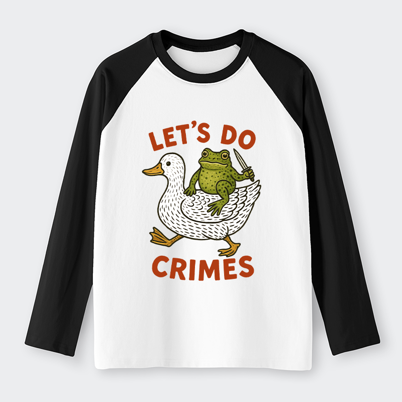 Tokyo-Tiger Frog Ready To Commit Crime Raglan Long Sleeve T-shirt