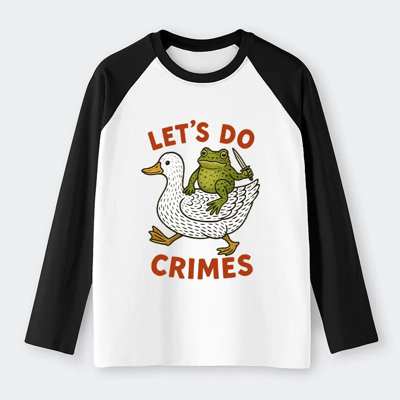 Tokyo-Tiger Frog Ready To Commit Crime Raglan Long Sleeve T-shirt