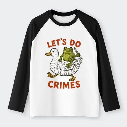 Tokyo-Tiger Frog Ready To Commit Crime Raglan Long Sleeve T-shirt