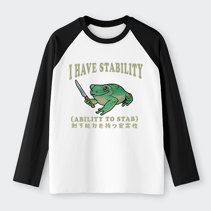 Tokyo-Tiger Mentally Stable Assassin Frog Raglan Long Sleeve T-shirt