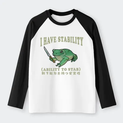 Tokyo-Tiger Mentally Stable Assassin Frog Raglan Long Sleeve T-shirt