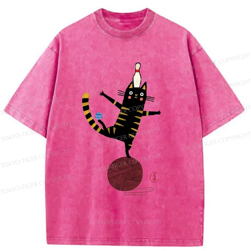 Tokyo-Tiger Acrobatic Kitten Washed T-Shirt
