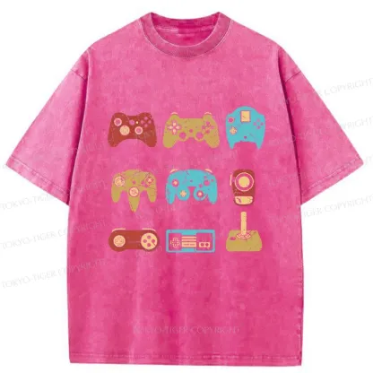 Tokyo-Tiger Game Controller Washed T-Shirt