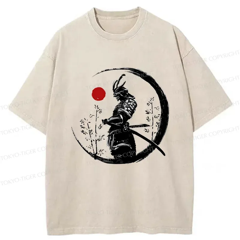 Tokyo-Tiger Bamboo Forest Samurai Washed T-Shirt