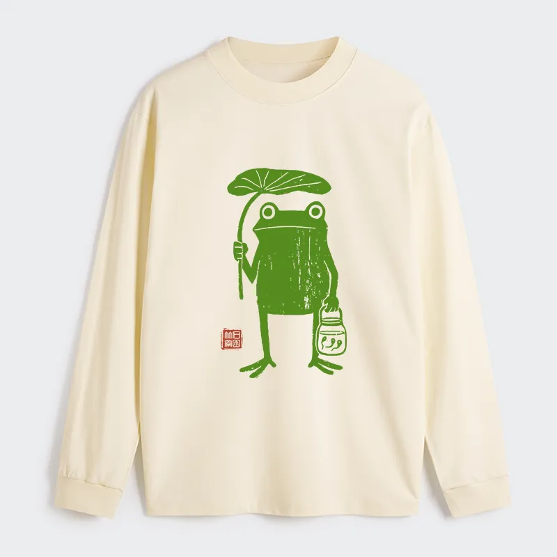 Tokyo-Tiger Frogs Taking Shelter From The Rain Classic Long Sleeve T-Shirt