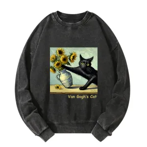 Image of Tokyo-Tiger Van Gogh's Naughty Cat Washed Sweatshirt