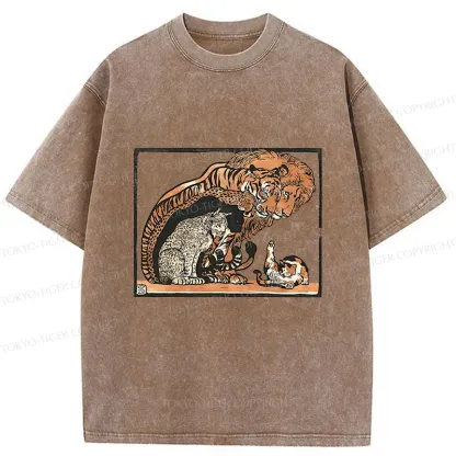 Tokyo-Tiger Adorable Felines Washed T-Shirt